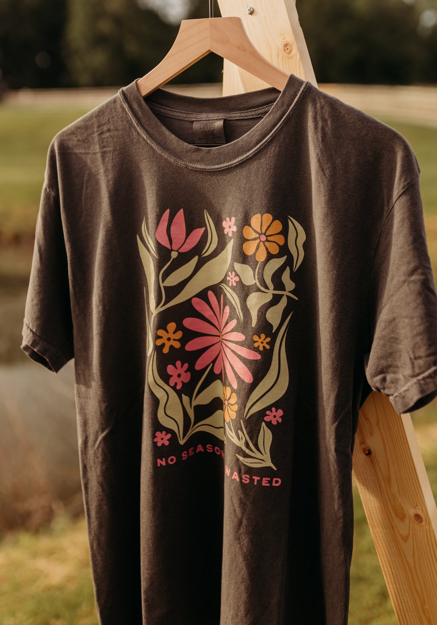 No Season Is Wasted Tee in Dark Charcoal Grey