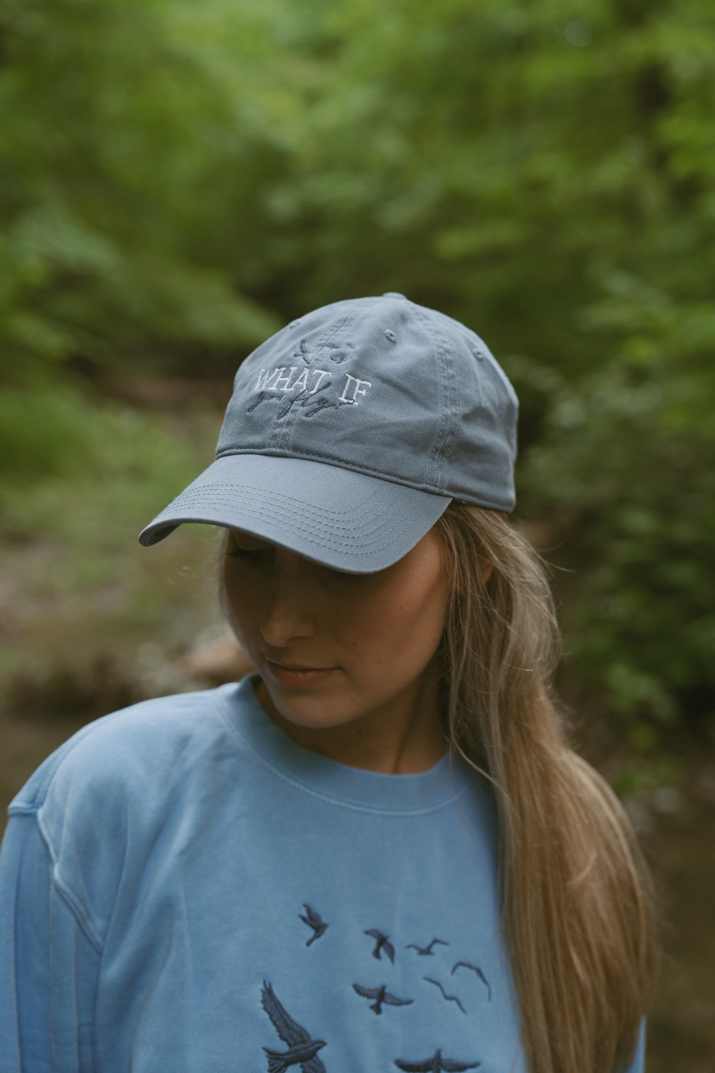 What If You Fly Hat in Denim Blue