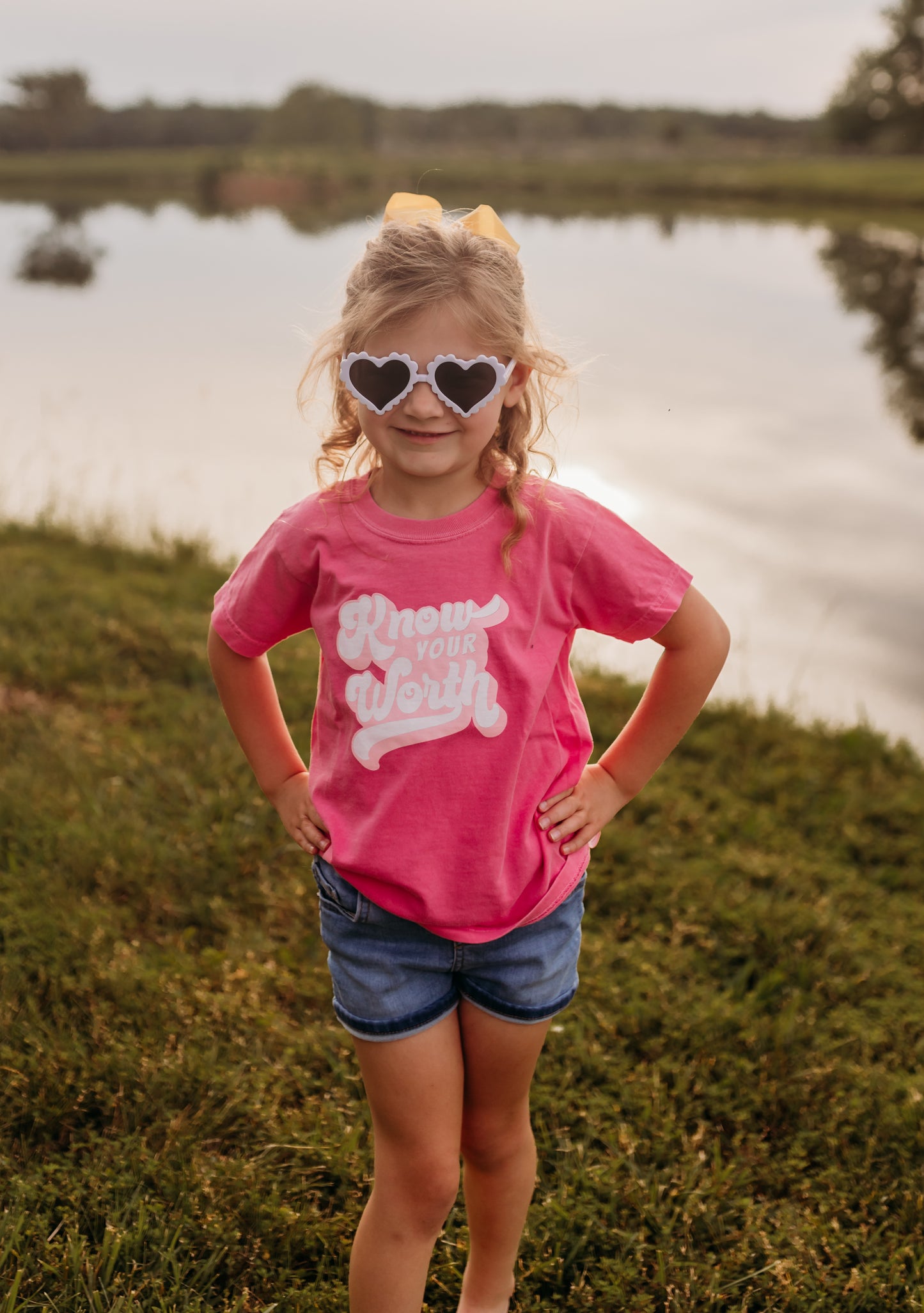 Know Your Worth Tee in Hot Pink (For The Little Dreamers)
