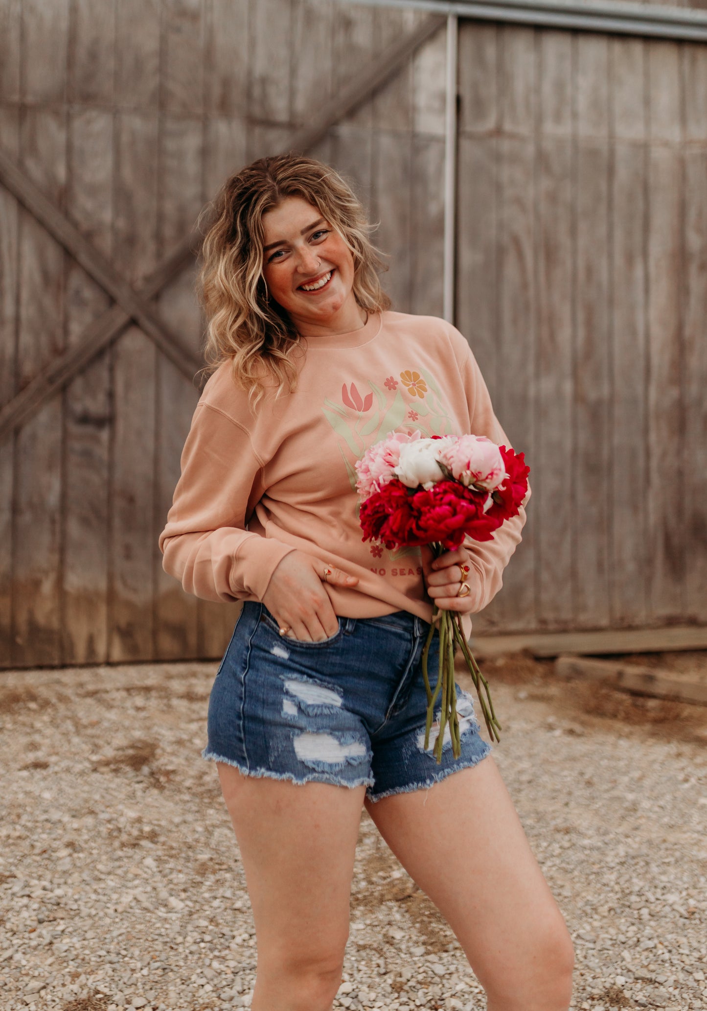 No Season is Wasted Crewneck in Dusty Rose