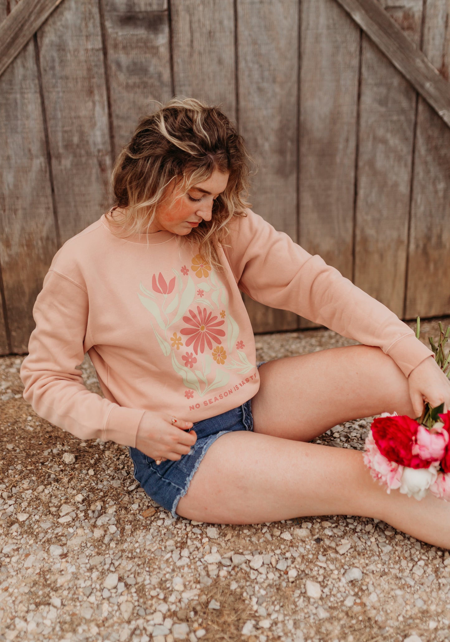 No Season is Wasted Crewneck in Dusty Rose