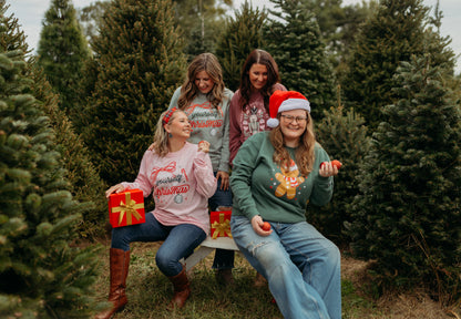 Merry Little Christmas Long Sleeve Tee in Light Pink