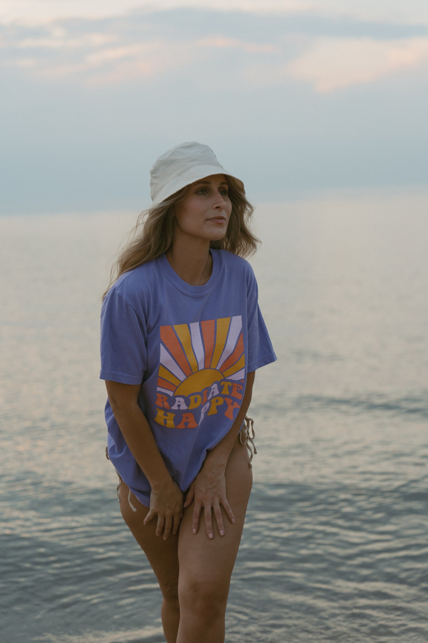 Radiate Happy Tee in Bright Violet