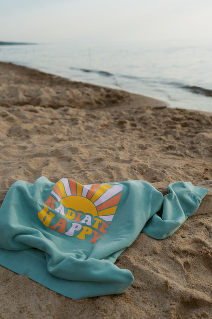 Radiate Happy Crewneck in Turquoise