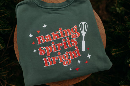 Baking Spirits Bright Crew in Alpine Green