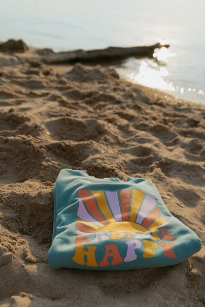 Radiate Happy Crewneck in Turquoise