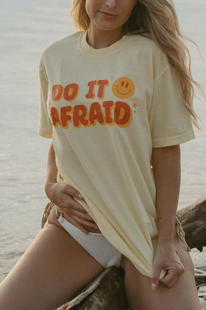 Do It Afraid Tee in Banana Yellow