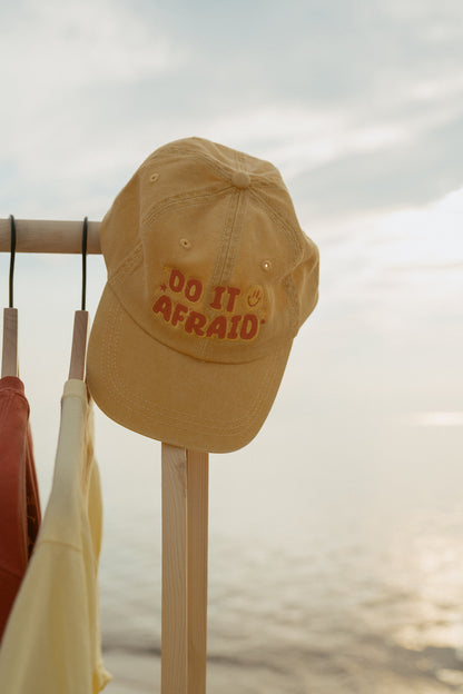 Do It Afraid Hat in Mustard Yellow