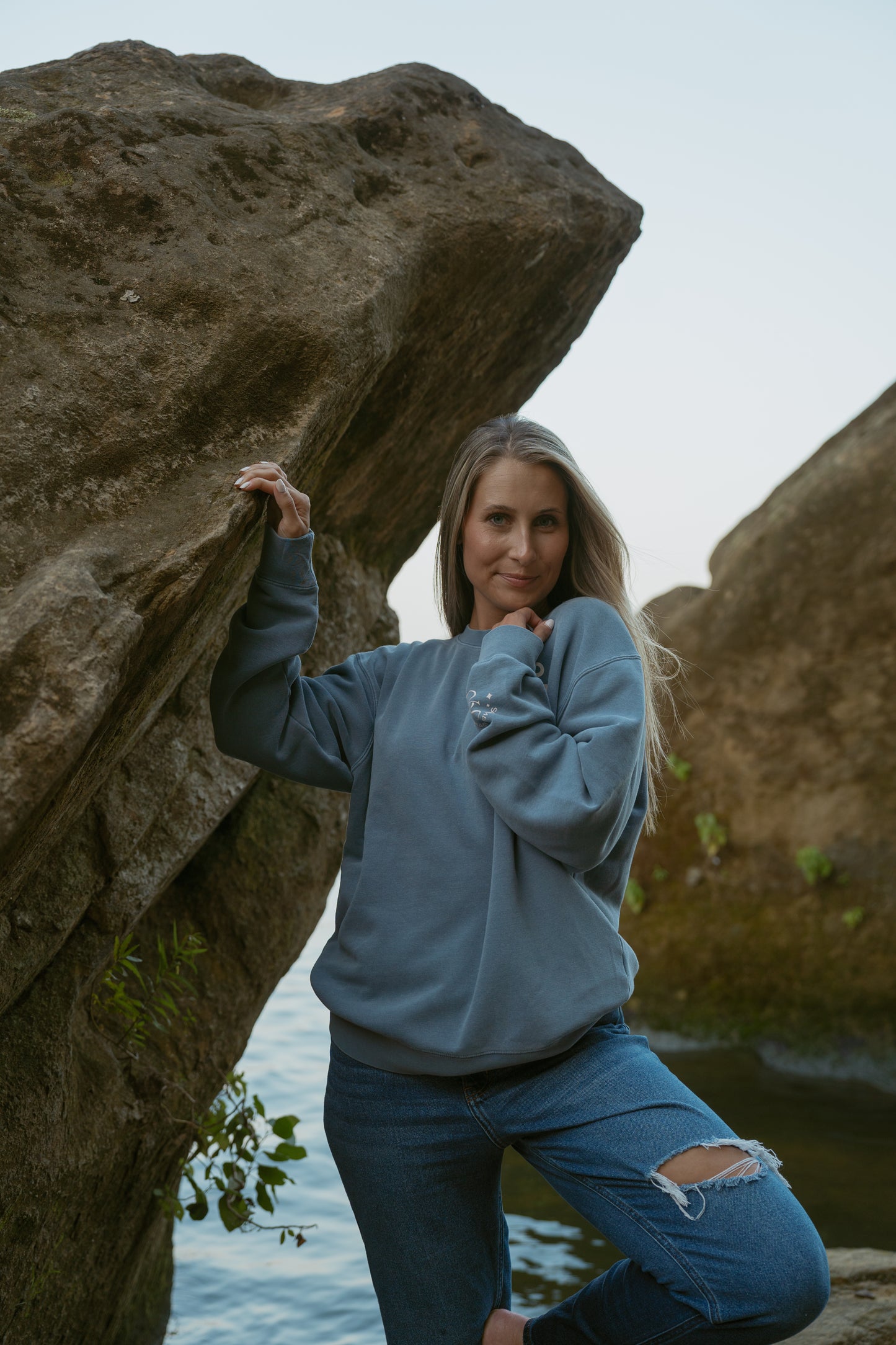 Master of My Fate Crewneck in Slate Blue