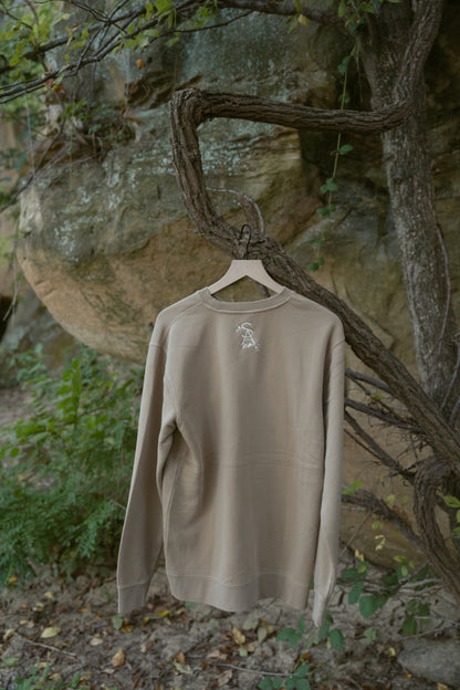 Bloom With Grace Crewneck in Sandstone