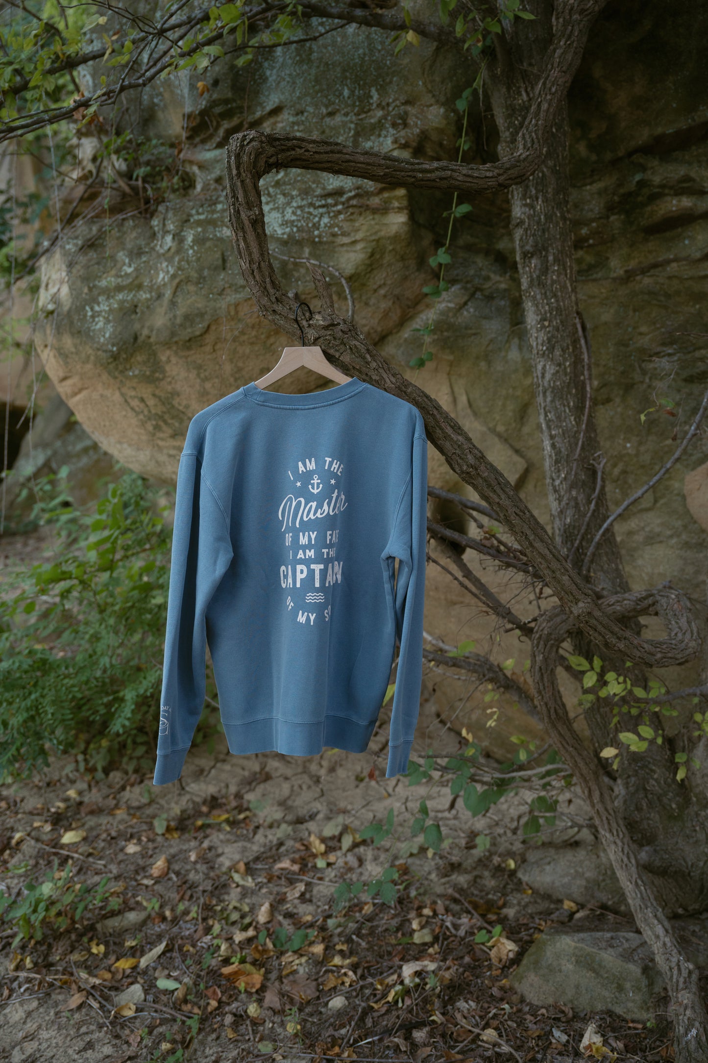 Master of My Fate Crewneck in Slate Blue