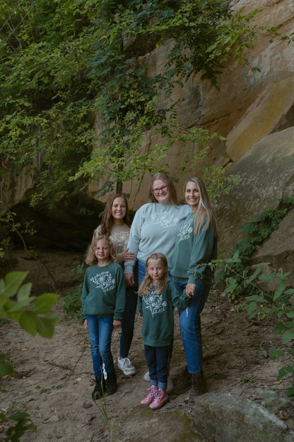 Bloom With Grace Crewneck in Heather Forest (For The Little Dreamers)