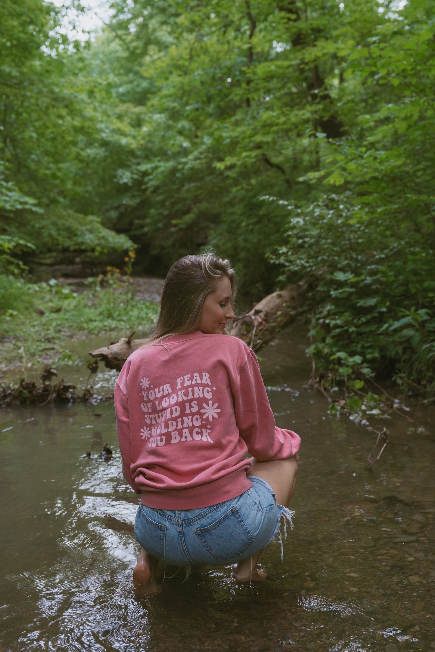 Your Fear of Looking Stupid is Holding You Back Crewneck - Pink