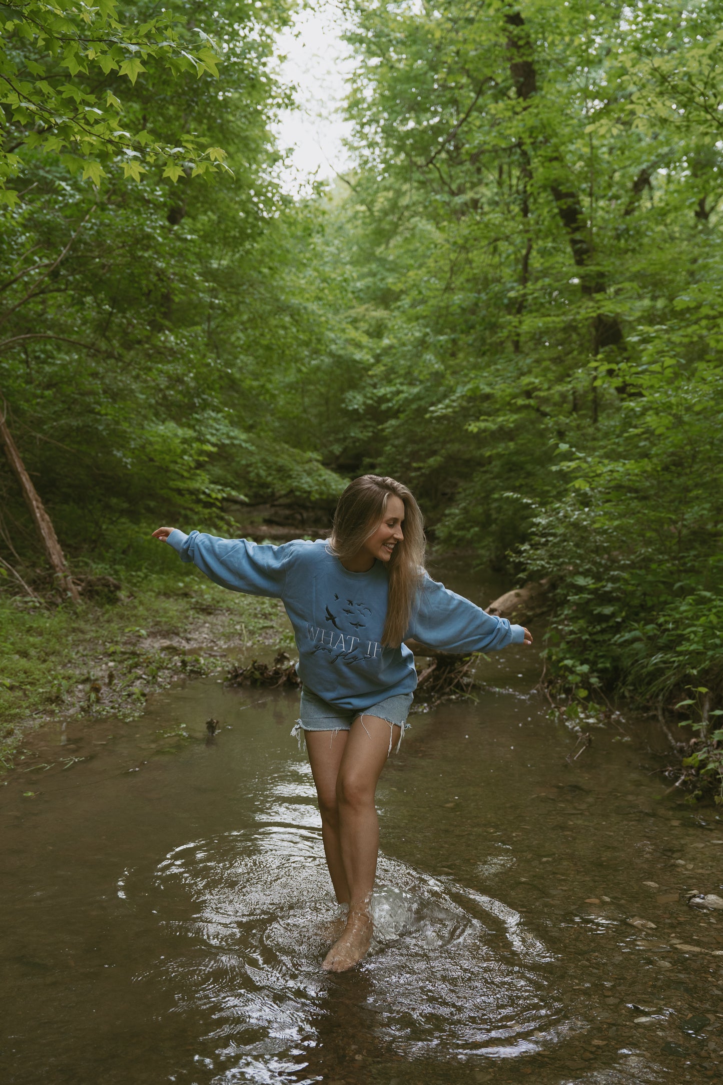 What If You Fly Crewneck - Light Blue