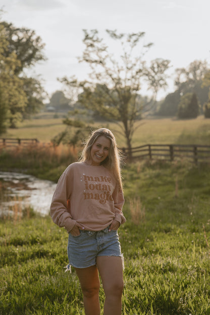 Make Today Magic Crewneck - Dusty Rose