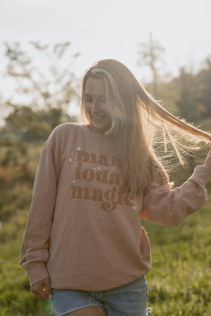 Make Today Magic Crewneck - Dusty Rose