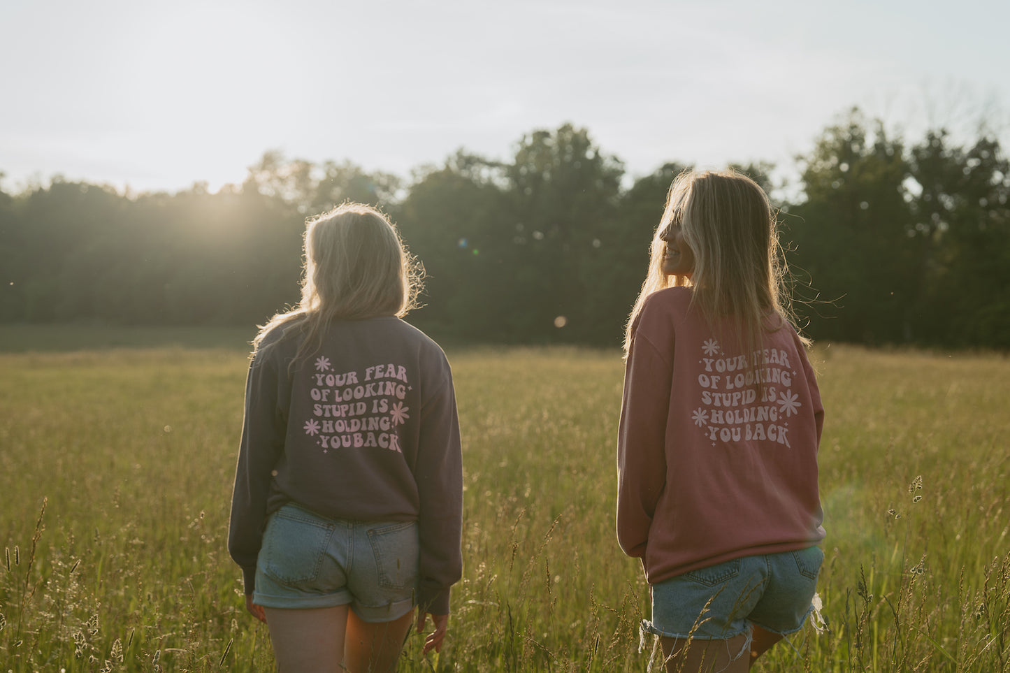 Your Fear of Looking Stupid is Holding You Back Crewneck - Pink