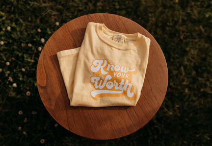 Know Your Worth Tee in Butter Yellow (For The Little Dreamers)