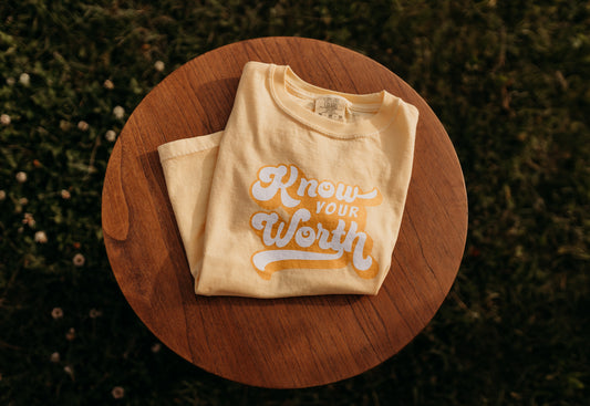 Know Your Worth Tee in Butter Yellow (For The Little Dreamers)