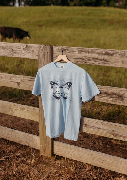 She Flies With Her Own Wings Tee in Light Blue