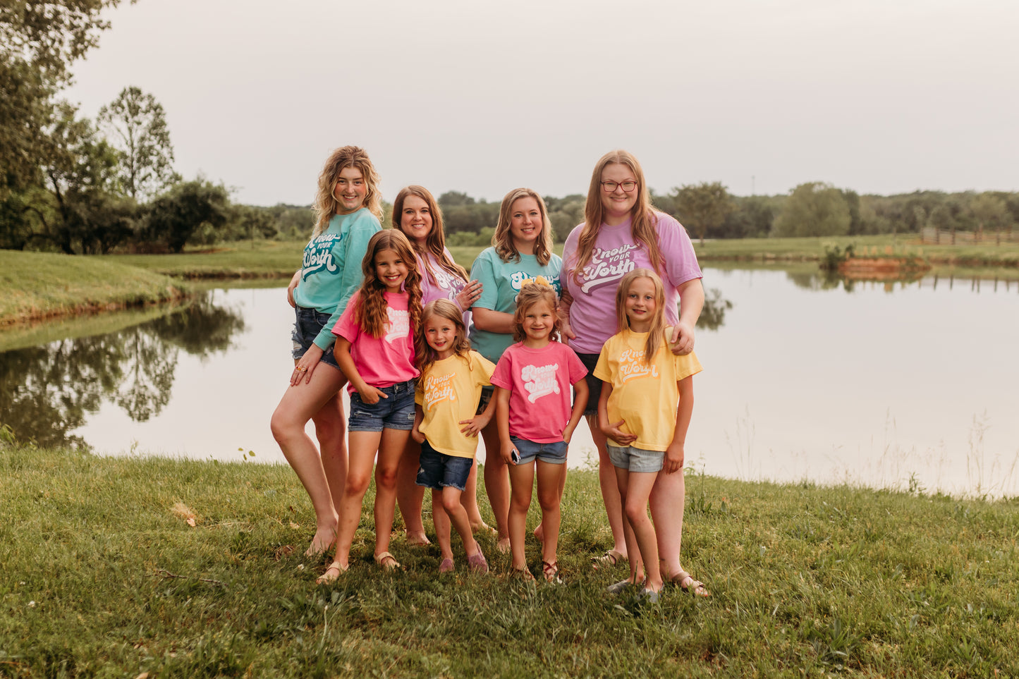Know Your Worth Lightweight Crewneck Sweatshirt in Bright Turquoise