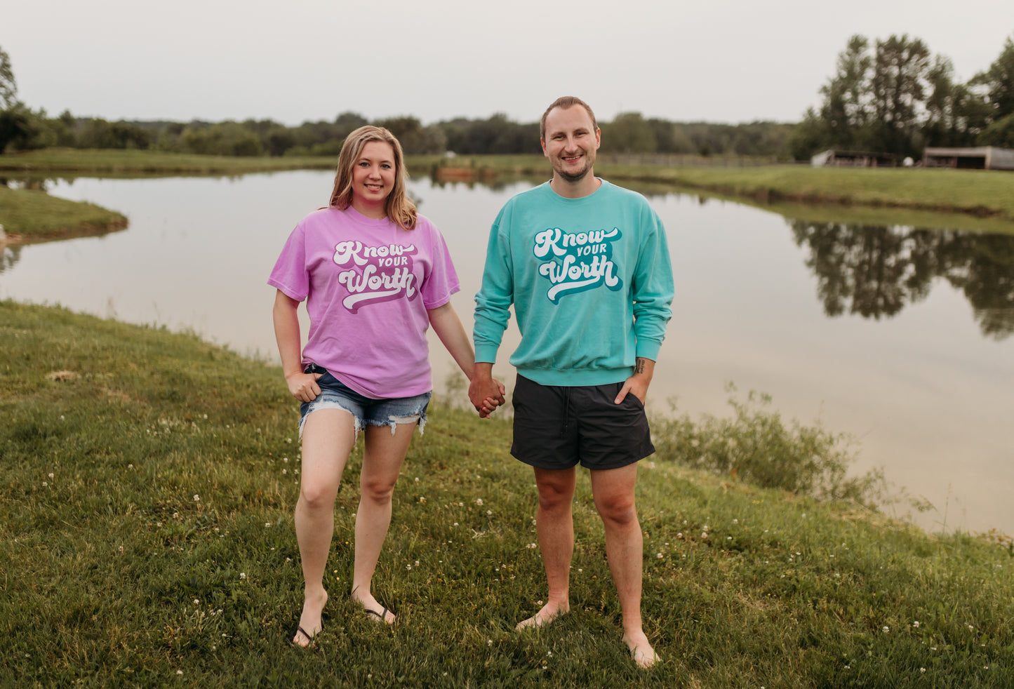Know Your Worth Tee in Neon Violet